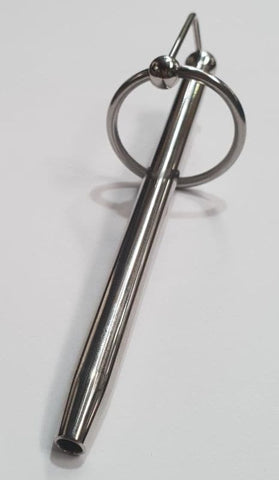 Hells Couture Cracked Steel Princes Wand and Glans Ring Urethral Sound - Penis Plugs