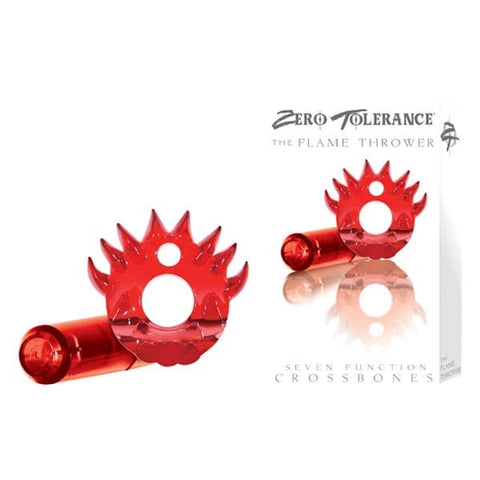 Evolved Crossbones Flame Thrower Single Bullet Vibrating Cock Ring - Cock Rings