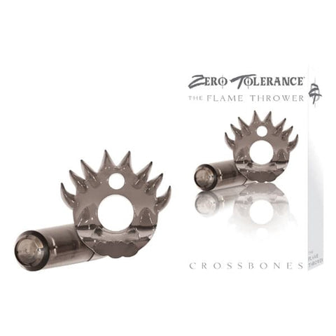Evolved Crossbones Flame Thrower Single Bullet Vibrating Cock Ring - Cock Rings