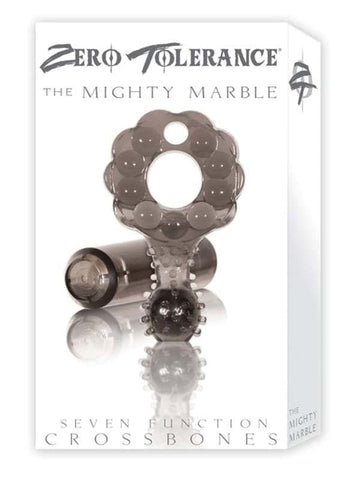 Zero Tolerance Crossbones Mighty Marble Single Bullet Smoke Vibrating Ring - Cock Rings