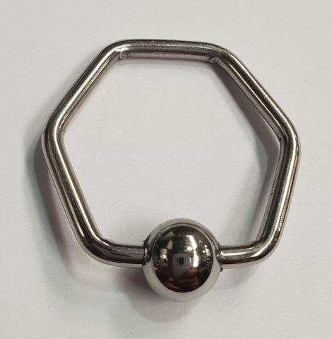 Hells Couture Damnit Hexagonal Glans Ring Surgical Steel Construction - Cock Rings