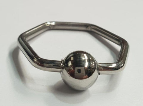 Hells Couture Damnit Hexagonal Glans Ring Surgical Steel Construction - Cock Rings