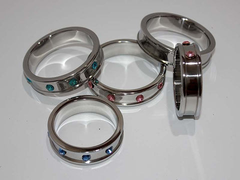 Hells Couture Deep Shallow Cock Ring 40mm Steel Construction - Cock Rings