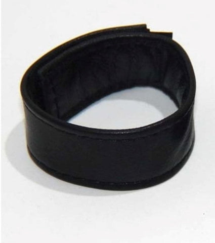 BDStyle Discreet Romance Leather Cock Ring Adjustable Velcro Closure - Cock Rings