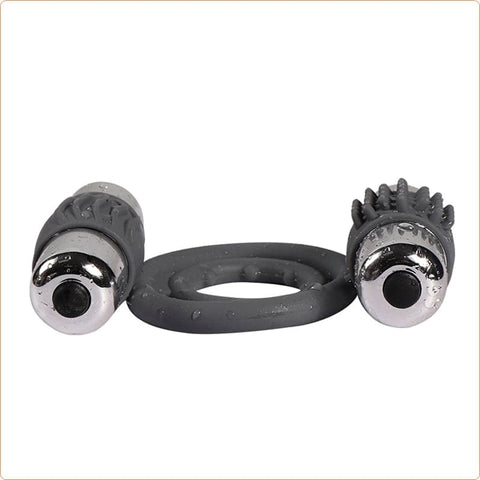 Double Bullet Cock Ring - Ball and Cock Toys