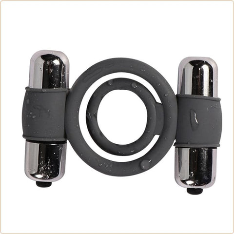 Double Bullet Cock Ring - Ball and Cock Toys