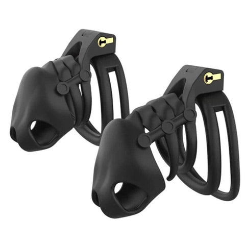 BDStyle Double Ring Dinosaur Chastity Cage Secure Male Control Device - Male Chastity