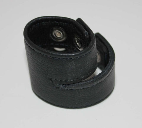 Hells Couture Double Strap Leather Cock Ring with Studs Dual Straps - Cock Rings