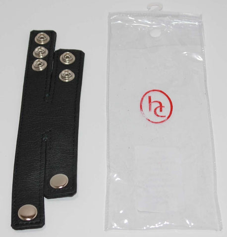 Hells Couture Double Strap Leather Cock Ring with Studs Dual Straps - Cock Rings
