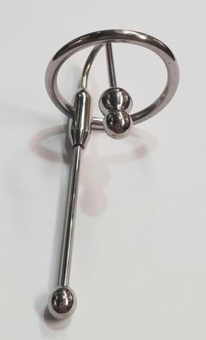 Unleash Intense Sensations Deluxe Urethral Plug & Ring Set with Dual Bobble - Penis Plugs