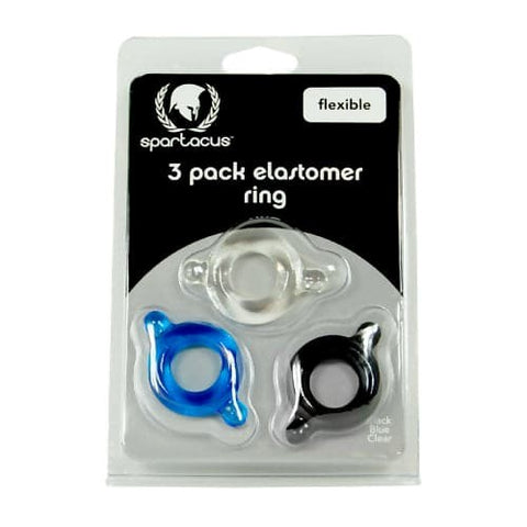 Elastomer Cock Ring 3 Pack - Set 2 - Cock Rings