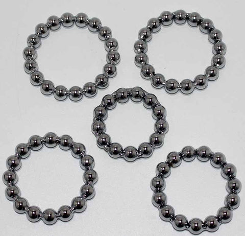 BDStyle Essential Balled Cock Ring Metal Construction with Textured Balls - Cock Rings