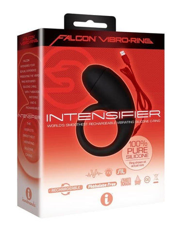 Icon Brands Falcon Intensifier Rechargeable Vibrating Cock Ring 7 Patterns - Cock Rings