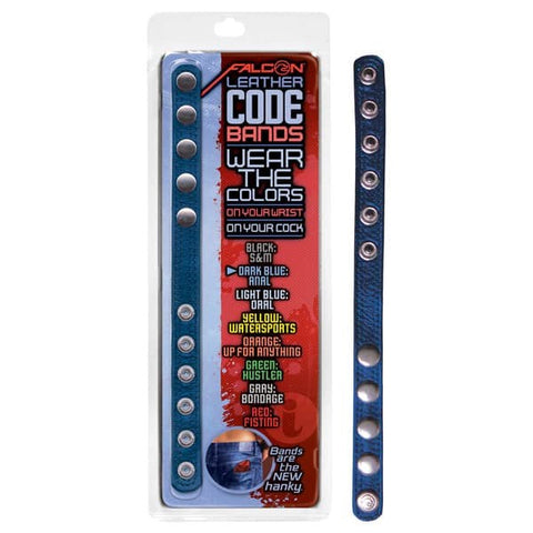 Icon Brands Falcon Leather Code Band Cock Ring with Dual Function Design - Cock Rings