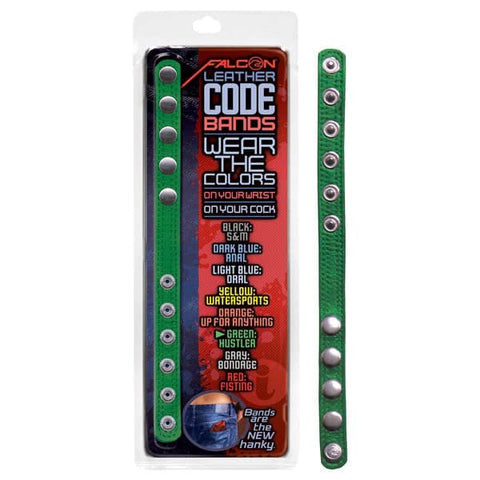 Icon Brands Falcon Leather Code Band Cock Ring with Dual Function Design - Cock Rings