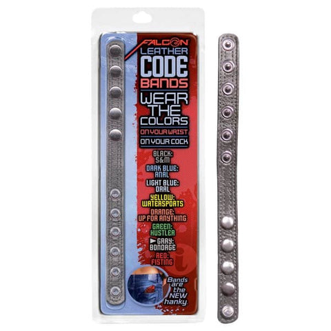 Icon Brands Falcon Leather Code Band Cock Ring with Dual Function Design - Cock Rings