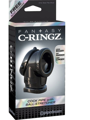 Pipedream Fantasy C Ringz Cock Pipe With Ball Stretcher Dual Enhancement - Cock Rings