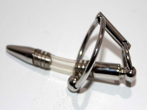 Hells Couture Flexible Penis Plug With Steel Glans Ring Dual Stimulation - Penis Plugs