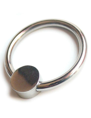 Hells Couture FunSteel Male Glans Ring with Frenulum Massaging Bead - Cock Rings
