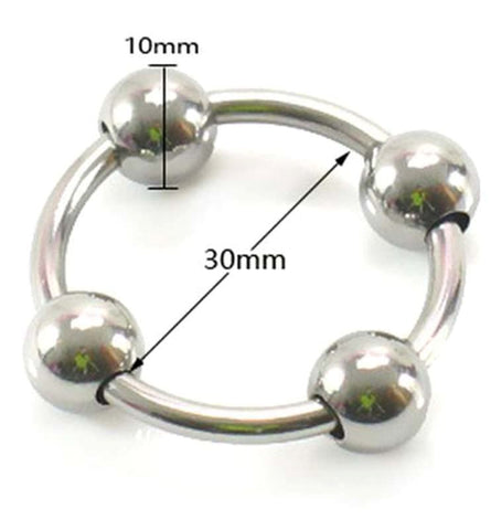 BDStyle Glans Ring With 4 Balls Penis Head Stimulation - Ball and Cock Toys