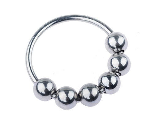 BDStyle Glans Ring with 6 Balls Stainless Steel Cock Ring - Cock Rings