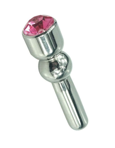 Glowstick Gemmed Ascending Penis Plug Medical Grade Steel Urethral Sex Toy - Penis Plugs