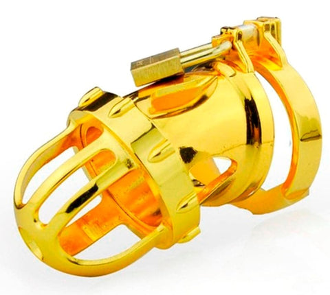 BDStyle Gold Kinger Male Chastity Device with Gold Plated Finish - Male Chastity