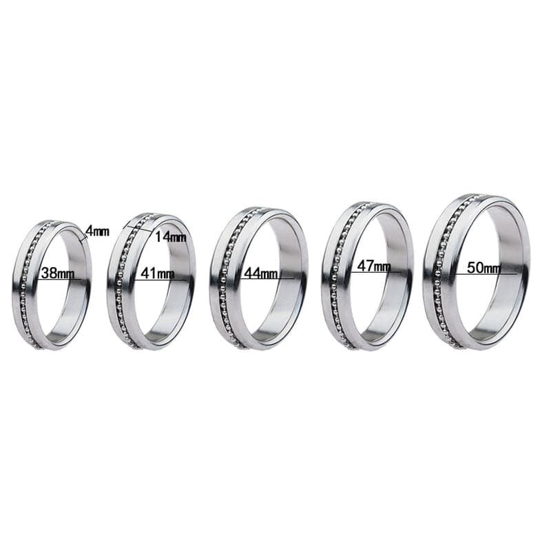 Golden Metal Cock Ring with Grooves - - Cock Rings