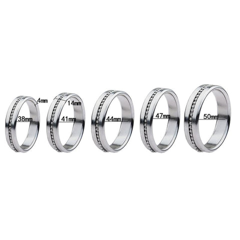 BDStyle Golden Metal Cock Ring with Grooves Surgical Steel Design - Cock Rings