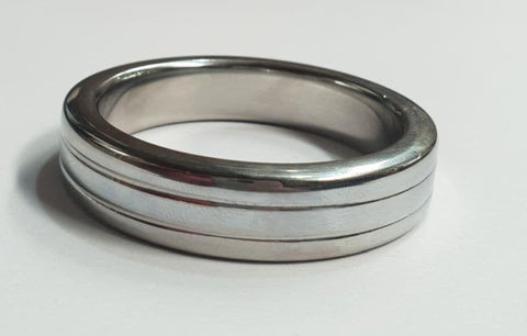 Hells Couture Grooved Power Cock Ring Surgical Steel Construction - Cock Rings