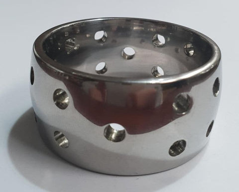 Hells Couture Holy Steel Cock Ring with Machined Holes for Cooling - Cock Rings