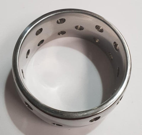 Hells Couture Holy Steel Cock Ring with Machined Holes for Cooling - Cock Rings