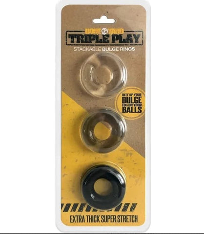 C1R Releasing Hunkyjunk HUJ3 C Ring 3 Pack with Plus Silicone - Cock Rings