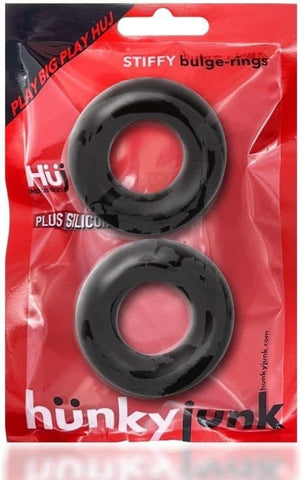 Hunkyjunk Stiffy Bulge Rings PLUS+Silicone Cock Ring Set - Cock Rings