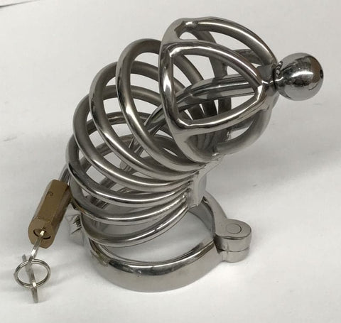 Instituted Cock Cage & Penis Plug Large - Male Chastity