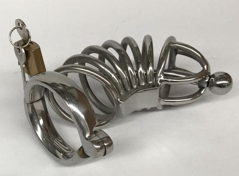 Instituted Cock Cage & Penis Plug Large - Male Chastity