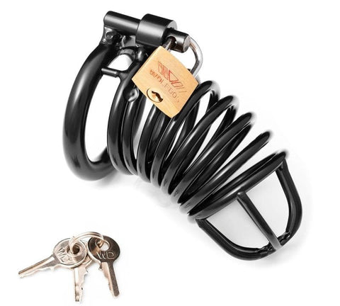 BDStyle Jail House Cock Cage Black Metal Chastity Device - Male Chastity