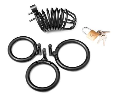 BDStyle Jail House Cock Cage Black Metal Chastity Device - Male Chastity