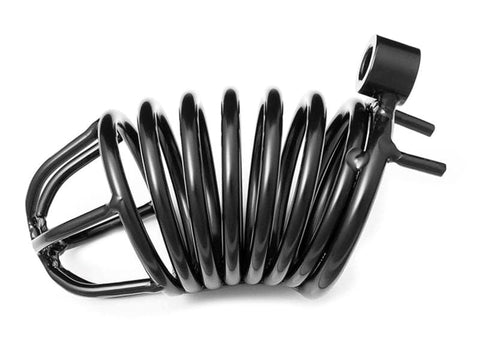 BDStyle Jail House Cock Cage Black Metal Chastity Device - Male Chastity