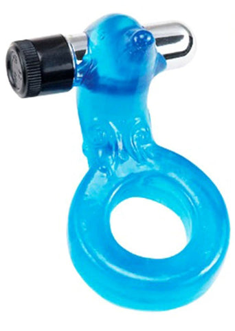 Seven Creations Jelly Dolphin Cockring with Vibrating Bullet - Cock Rings
