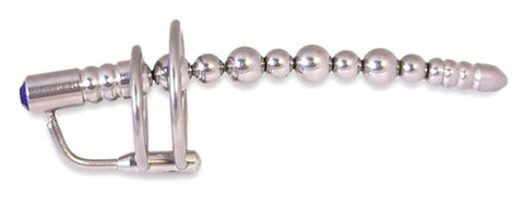 BDStyle Jewel End Multi Ball Steel Penis Plug with Blue Jewel Tip - Penis Plugs