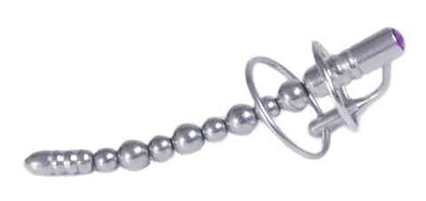 BDStyle Jewel End Multi Ball Steel Penis Plug with Blue Jewel Tip - Penis Plugs