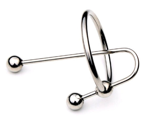 Hells Couture JustSteel Urethra Clip with Glans Ring Dual Stimulation - Penis Plugs