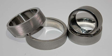 Hells Couture Knurled Surface Cock Ring 20mm Stainless Steel Textured - Cock Rings