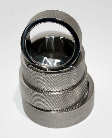 Hells Couture Knurled Surface Cock Ring 20mm Stainless Steel Textured - Cock Rings