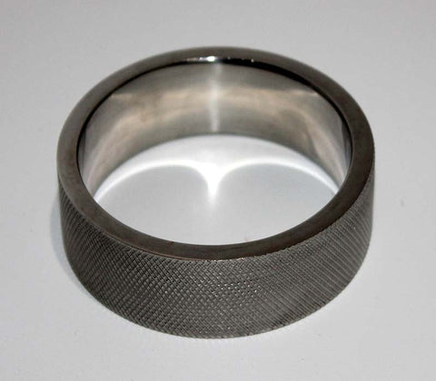 Hells Couture Knurled Surface Cock Ring 20mm Stainless Steel Textured - Cock Rings