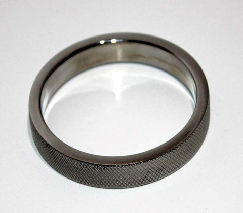 Hells Couture Knurled Surface Steel Cock Ring 10mm Premium Textured Design - Cock Rings