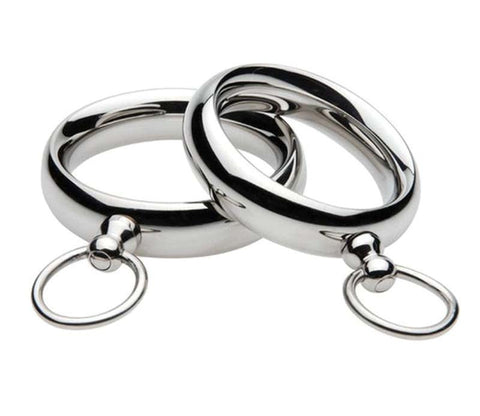 BDStyle Lead Me Stainless Steel Cock Ring with Leash Attachment - Cock Rings