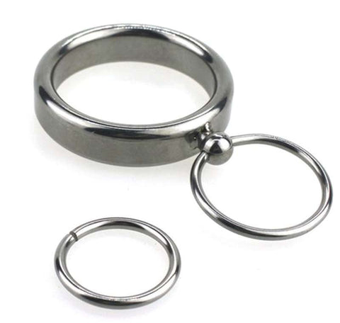 BDStyle Lead Me Stainless Steel Cock Ring with Leash Attachment - Cock Rings
