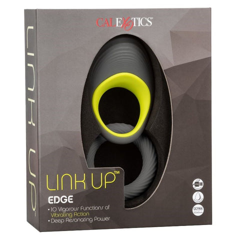 California Exotics Link Up Edge Vibrating Male Pleasure Penis Ring with 10 Functions - Cock Rings